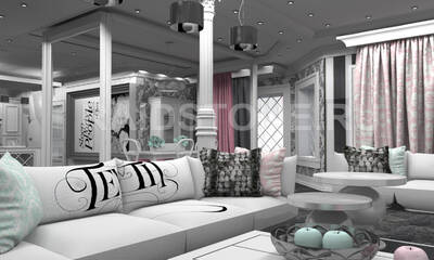 Дизайн проект интерьера квартиры в стиле Романтизм (гостиная)