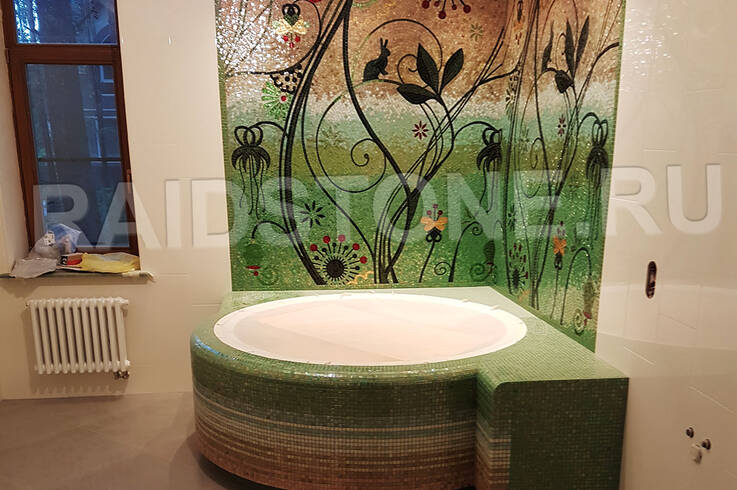 Облицовка ванной мозаикой