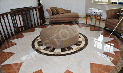 Облицовка пола мрамором