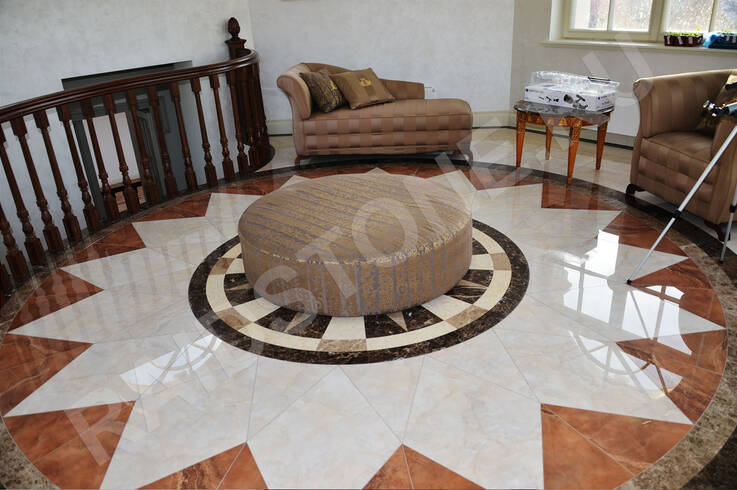 Облицовка пола мрамором