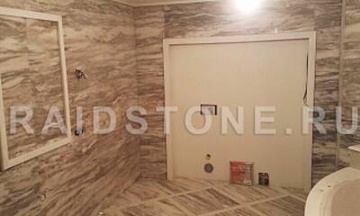 Облицовка пола и стен ванной мрамором Лучидо Луна