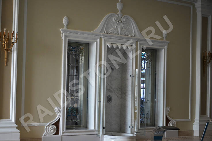 Облицовка душевой кабины мрамором