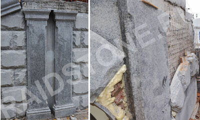 Облицовка фасада здания натуральным гранитом