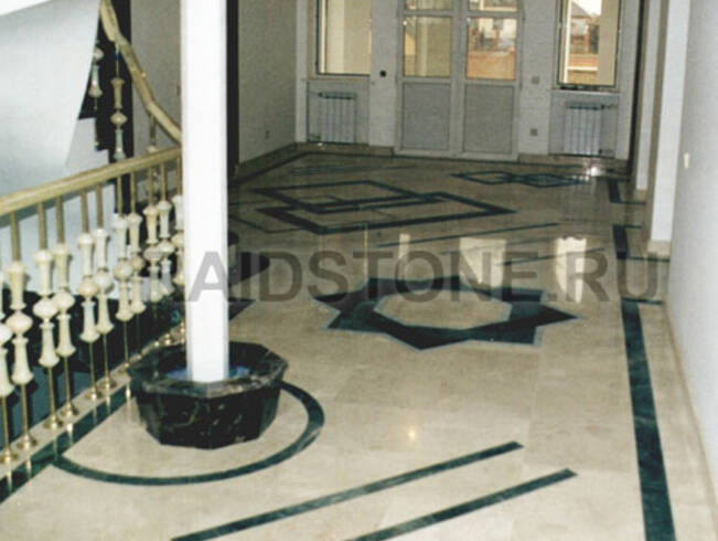 Облицовка пола, колонн мрамором