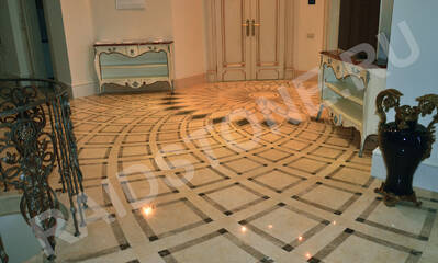 Облицовка пола мрамором (гидрорез)