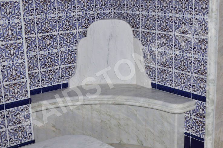 Облицовка сиденья в турецкой бане