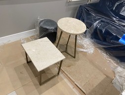 Кофейный столик из мрамора крема нова