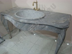 Стол с раковиной из мрамора Полисандро Нуволатто
