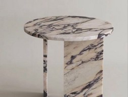 Кофейный столик бело-черный круглый