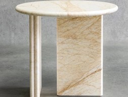 Кофейный столик бело-золотой круглый