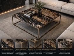 Кофейный столик из гранита Блк Фъюжен