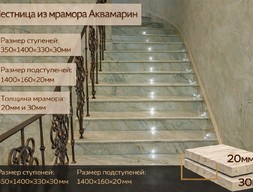 Лестница из мрамора Аквамарин