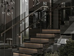 Лестница из черного мрамора