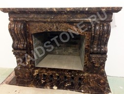 Облицовка камина из мрамора Имперадор Дарк