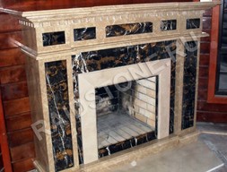Камин из мрамора Крема нова и Микеланжело