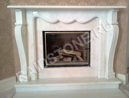 Камин «Снежинка», мрамор Бьянко Намибия (Италия).