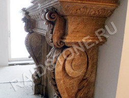 Камин из мрамора Имперадор лайт авторской работы