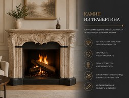 Камин из травертина