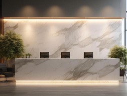 Ресепшн из мрамора Калаката голд