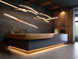 Ресепшн из мрамора Туки Вуд