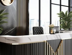 Ресепшн столешница из мрамора Калаката