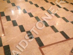 Облицовка ступеней и пола мрамором Санни лайт, Имперадор дарк