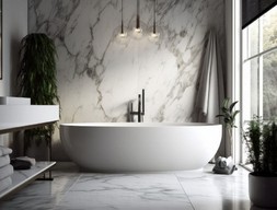 Ванная комната из серого мрамора