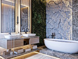 Ванная комната из белого мрамора