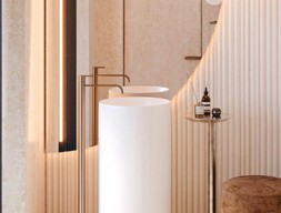 Белая напольная мраморная раковина из мрамора