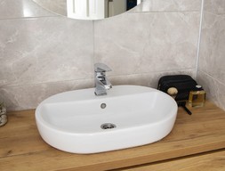 Белая маленькая раковина из мрамора