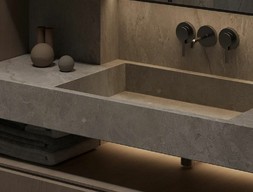 Прямоугольная раковина (серый мрамор)