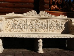 Садовая скамья из Травертина лайт (ручная работа)