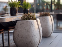 Садовая мебель из травертина кашпо