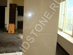 Колонна, облицовка мрамором Лотус Крем