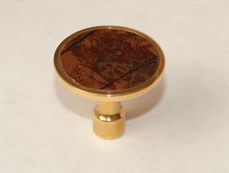 Дверная ручка из полированной латуни с декоративной вставкой MR_02