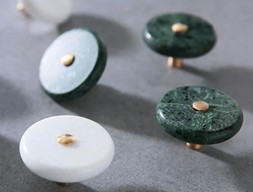 Ручки-кнобы из латуни и мрамора Khl_06