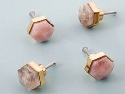 Ручки-кнобы из латуни и кварца Khl_08