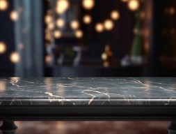 Барная стойка из черно-золотого мрамора