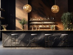 Барная стойка из мрамора Гриджио Оробико