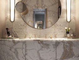 Столешница с раковиной из мрамора Calacatta (Италия)