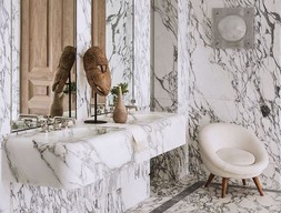 Столешница с раковиной из мрамора Арабескато (Италия)