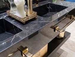 Столешница с раковиной из черного мрамора Nero Marquina